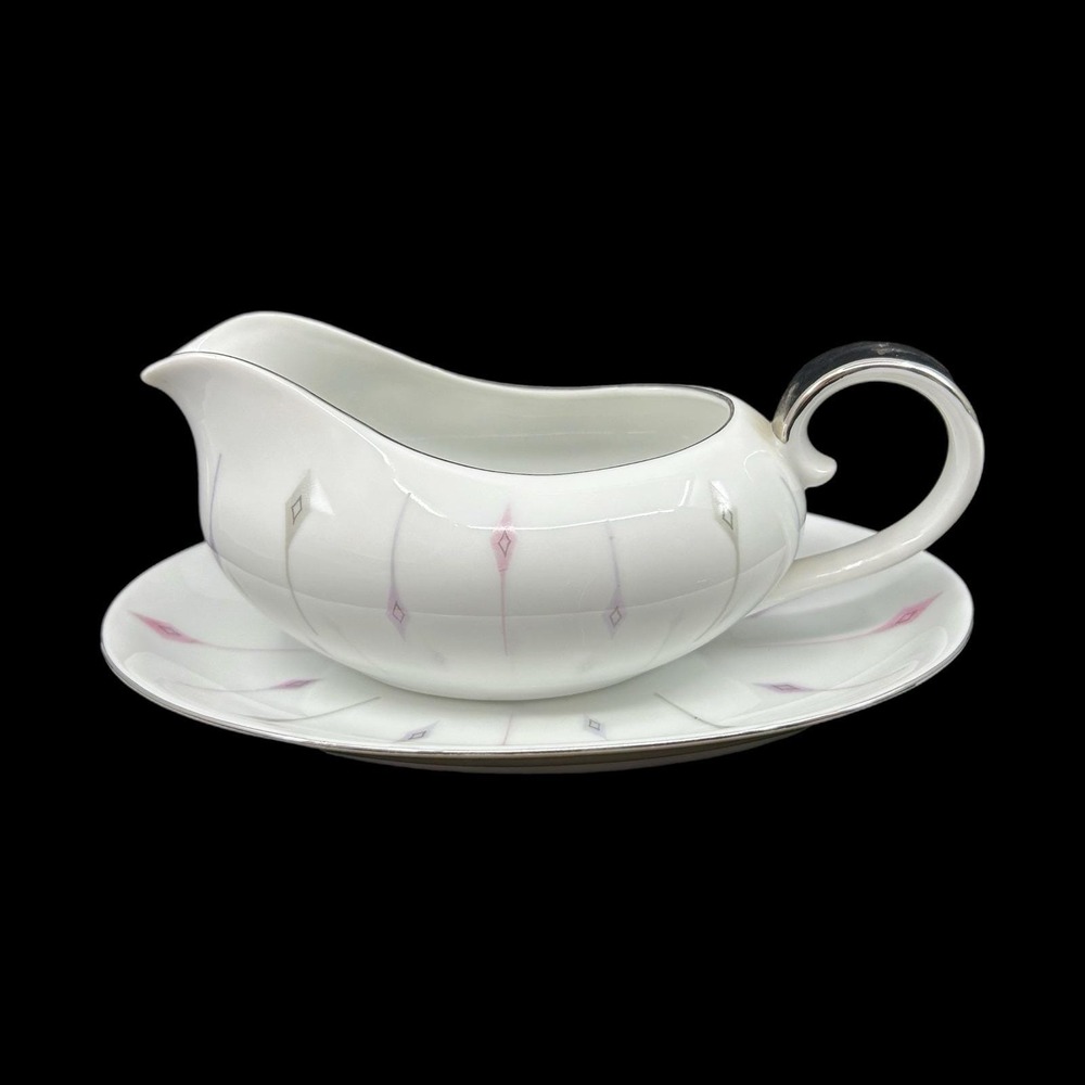 Vintage Harmony House Carrousel Gravy Boat and Underplate Japan China MCM Design